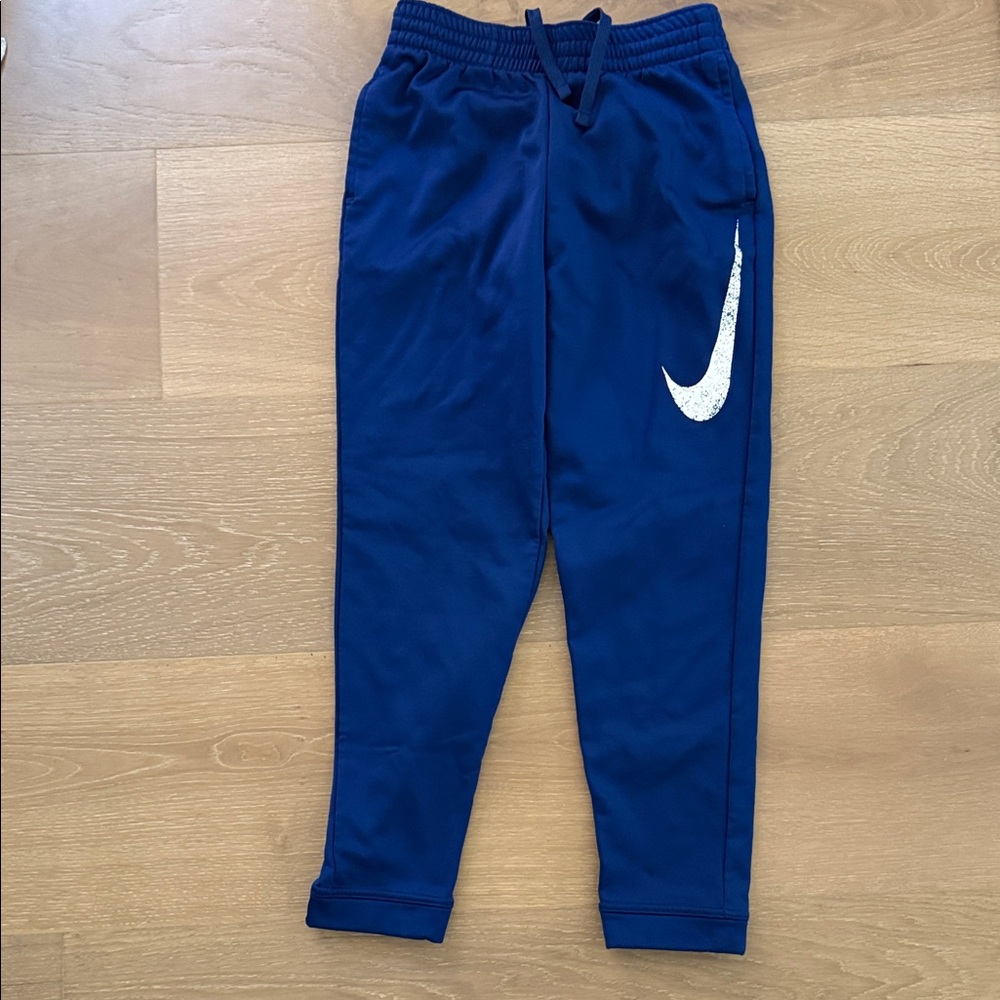 Nike Kids Navy Joggers with White Swoosh